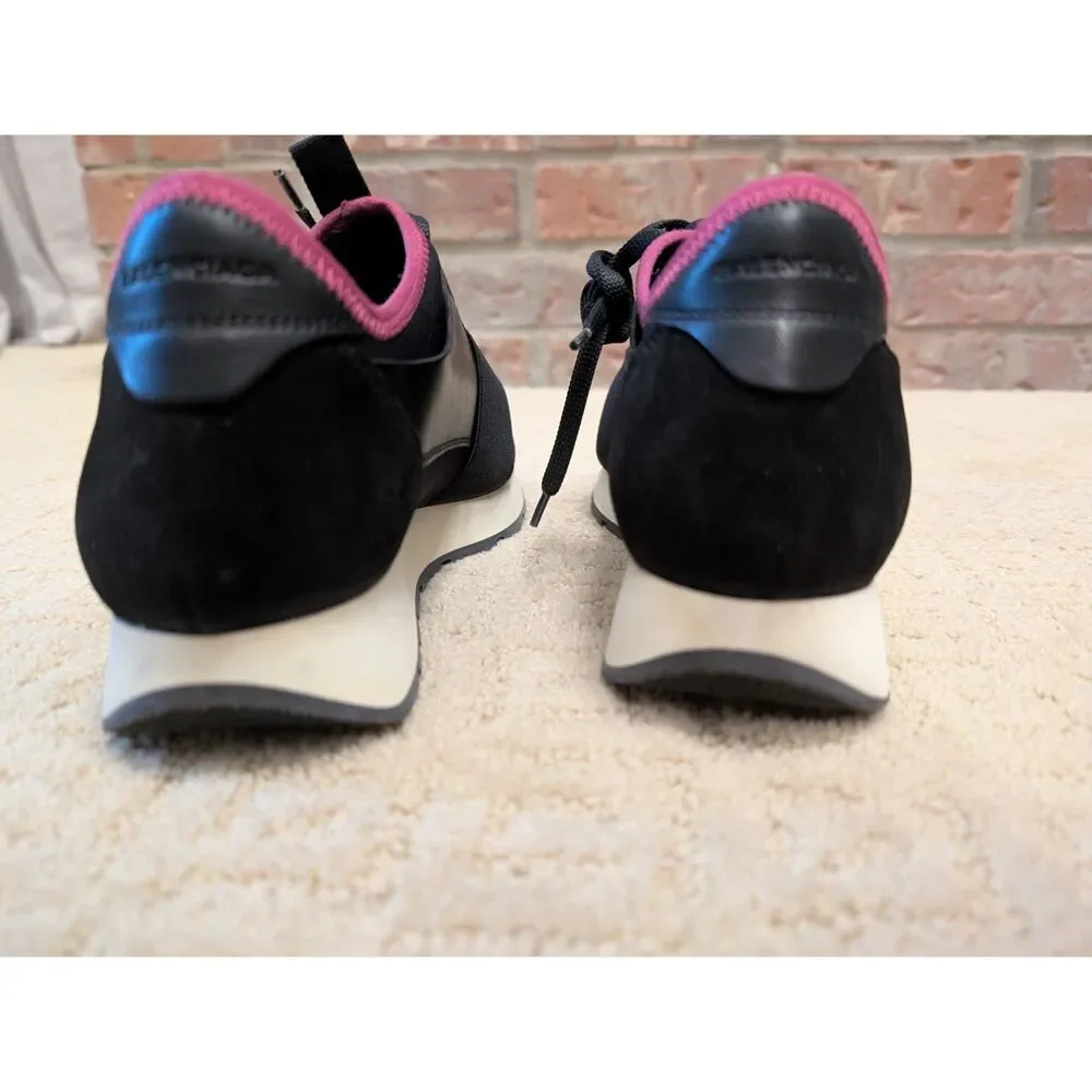 Balenciaga Shoes Women EU 39 US 8.5 Black Pink Race Runner Sneaker Made in Italy